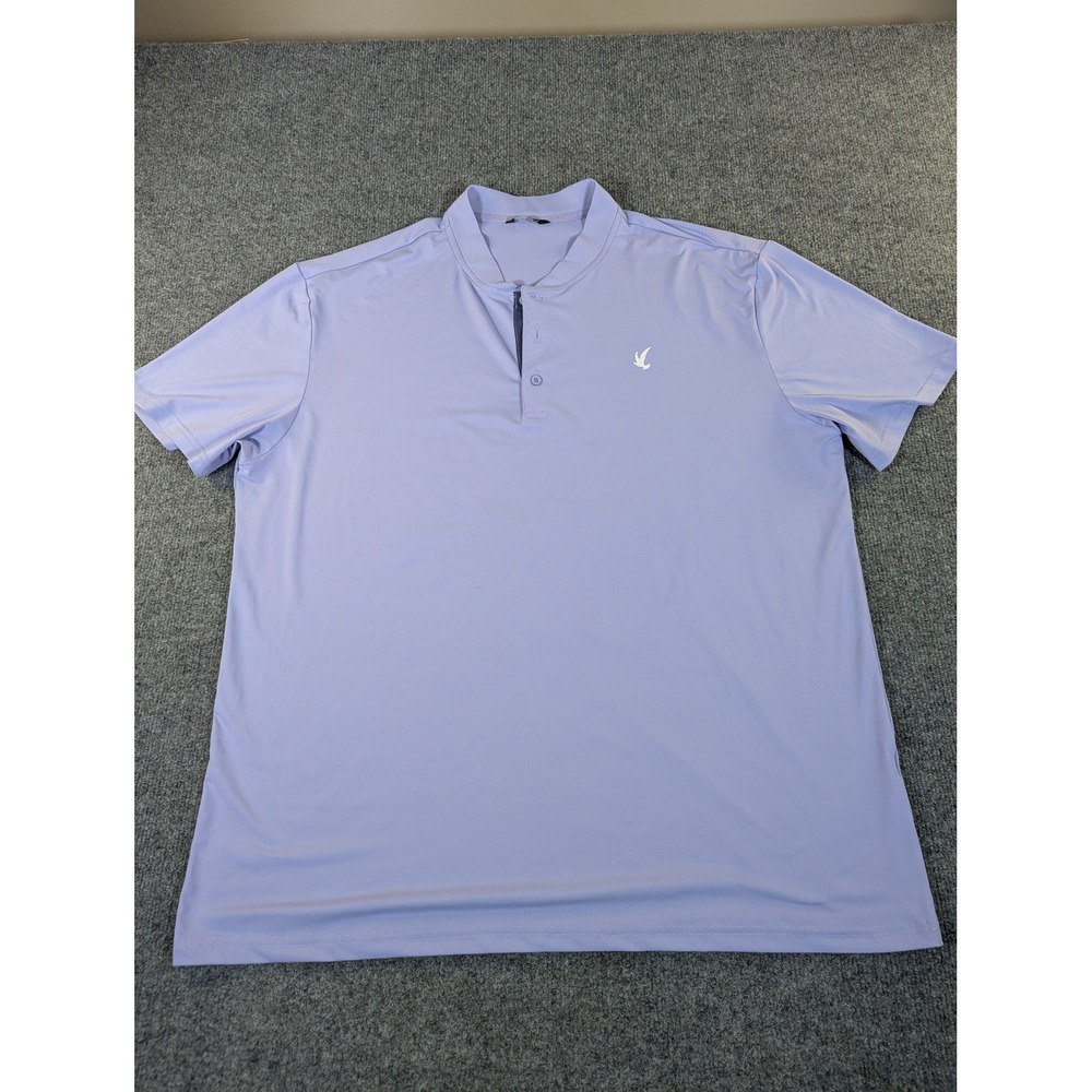 JMIERR Mens Golf Polo Shirt Lavender‎ Band Collar Performance Top Size 2XL #2420